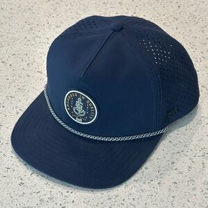 Melin Coronado Anchored Hydro Performance Snapback Hat in Navy Blue Size Small